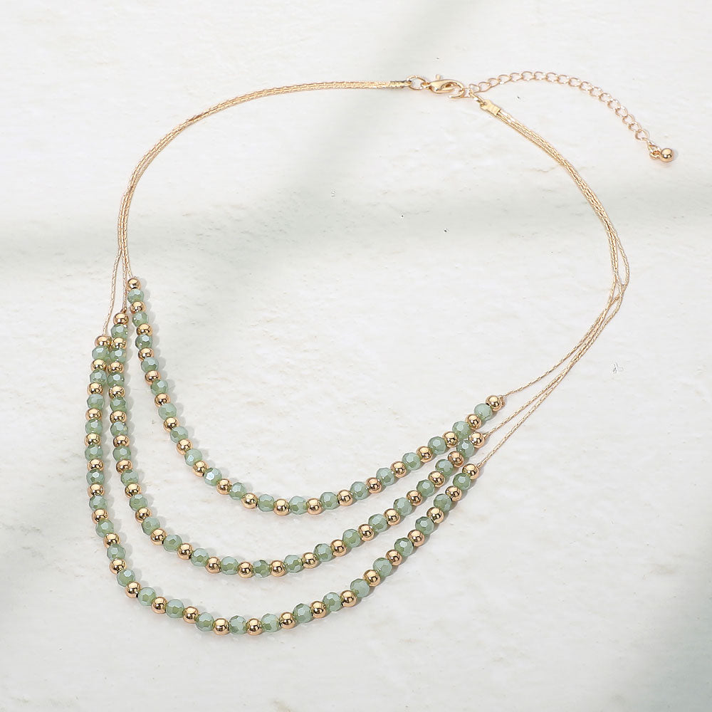 Layered Faceted Beaded Necklace 2