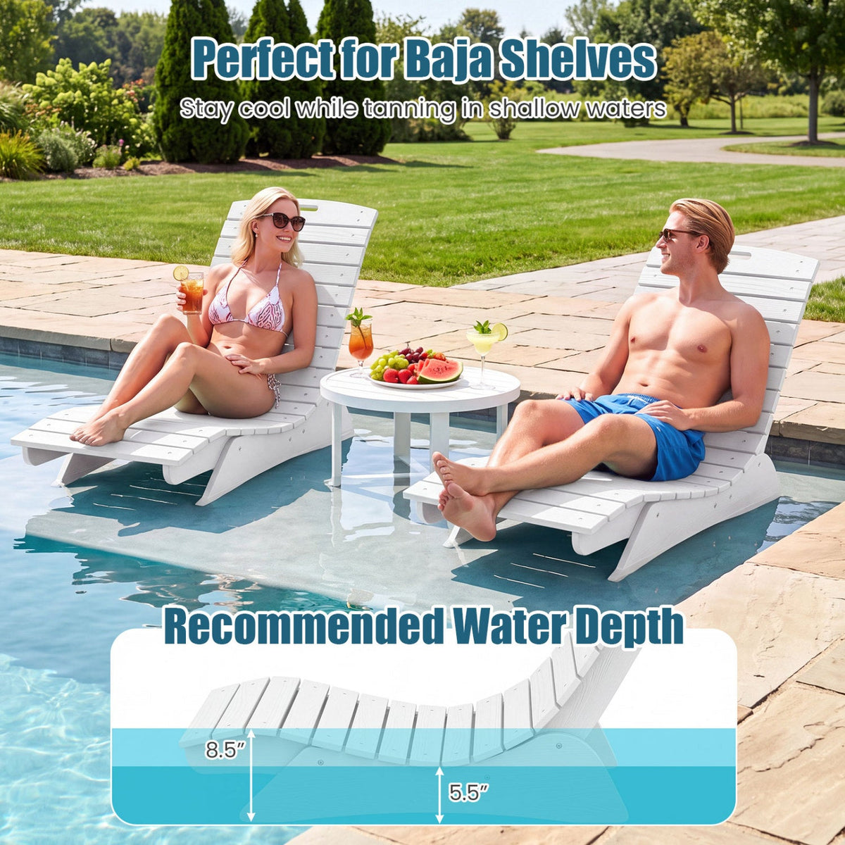 In-Pool Lounge Chair with Contoured Ergonomic Design 31