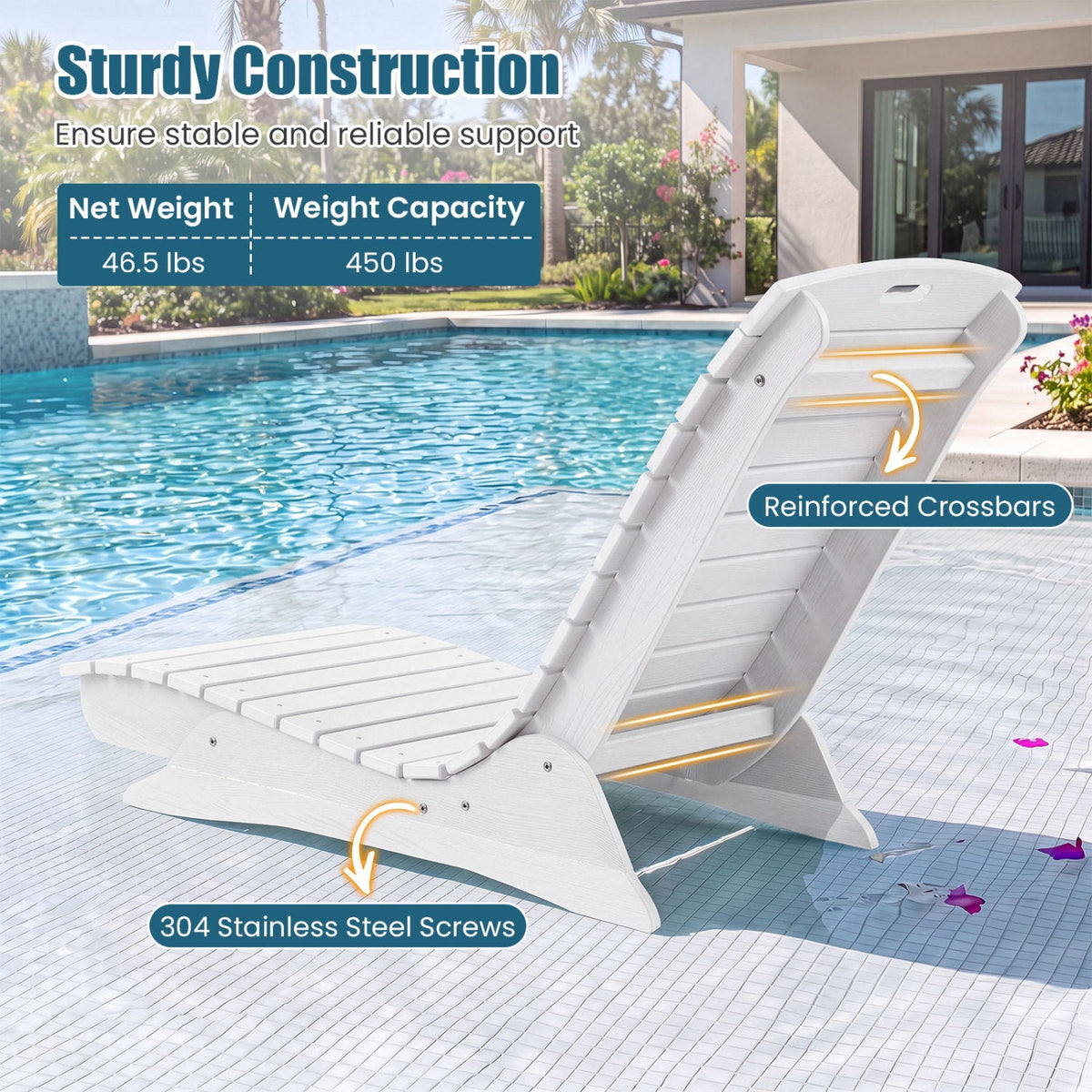 In-Pool Lounge Chair with Contoured Ergonomic Design 32