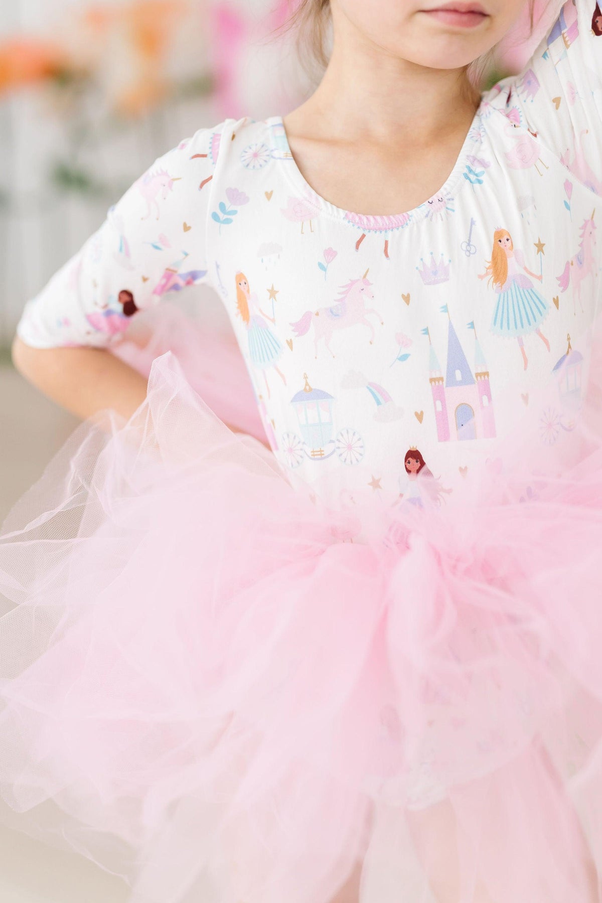 Fairy Princess 3/4 Sleeve Tutu Leotard 1