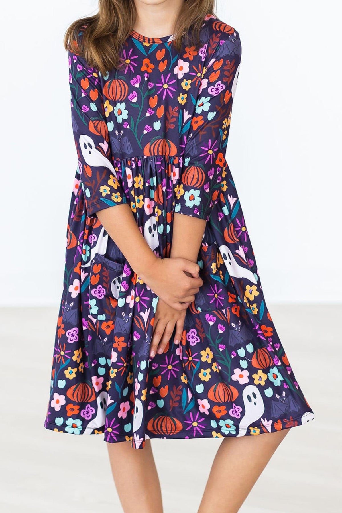 Fangtastic 3/4 Sleeve Pocket Twirl Dress 4