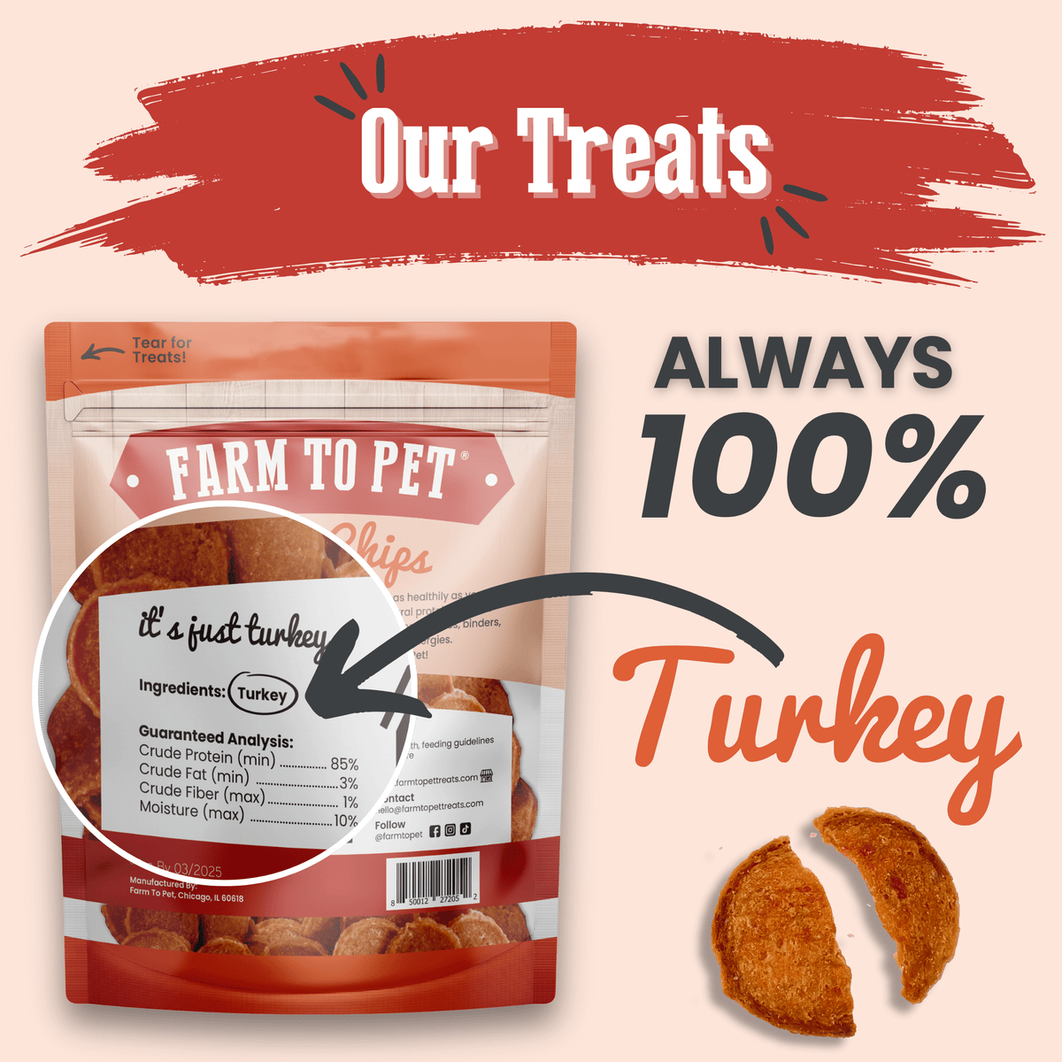 Turkey Chips for Dogs | All-Natural Single-Ingredient Healthy Dog Treats 9