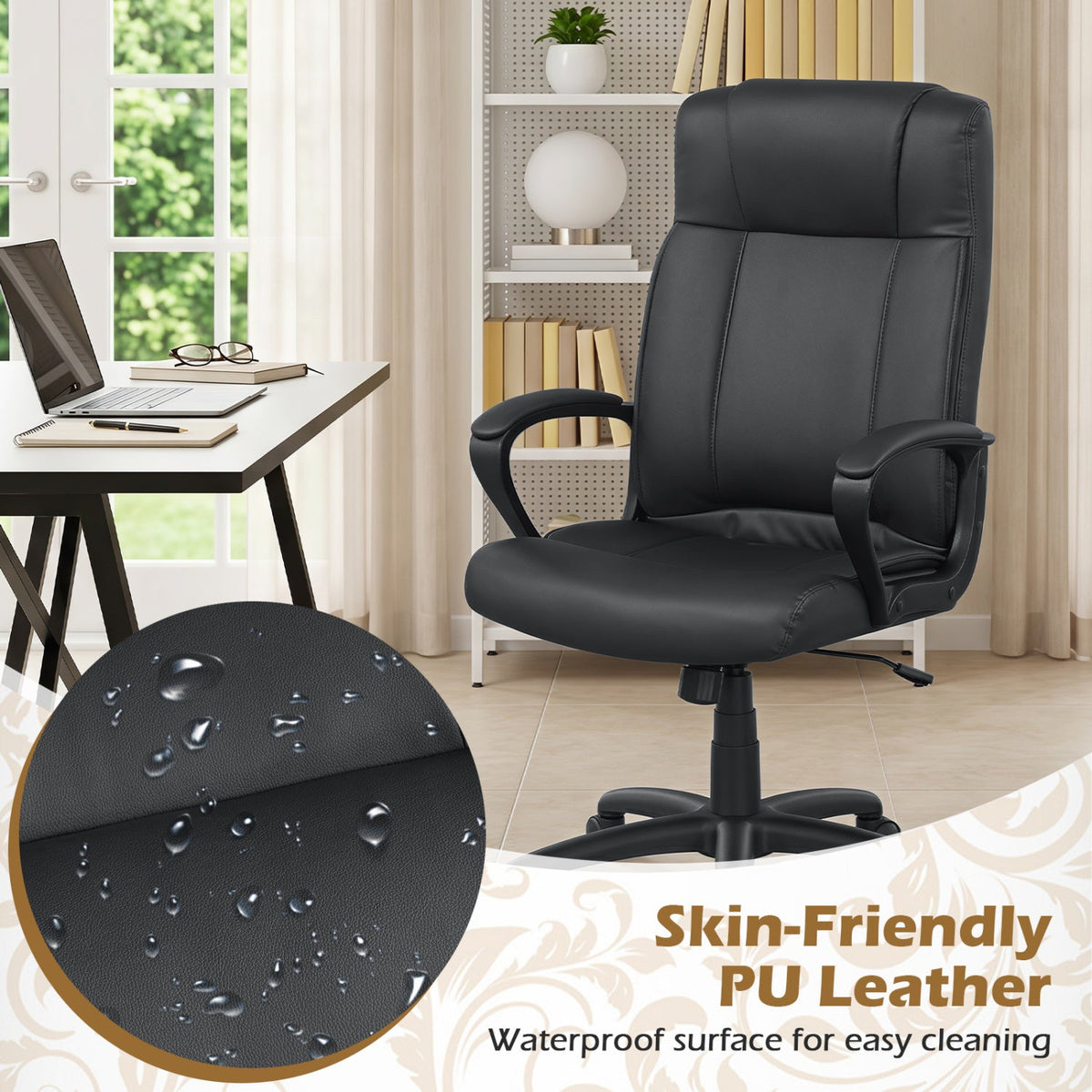 Ergonomic Office Chair with Rocking Function - Faux Leather 13