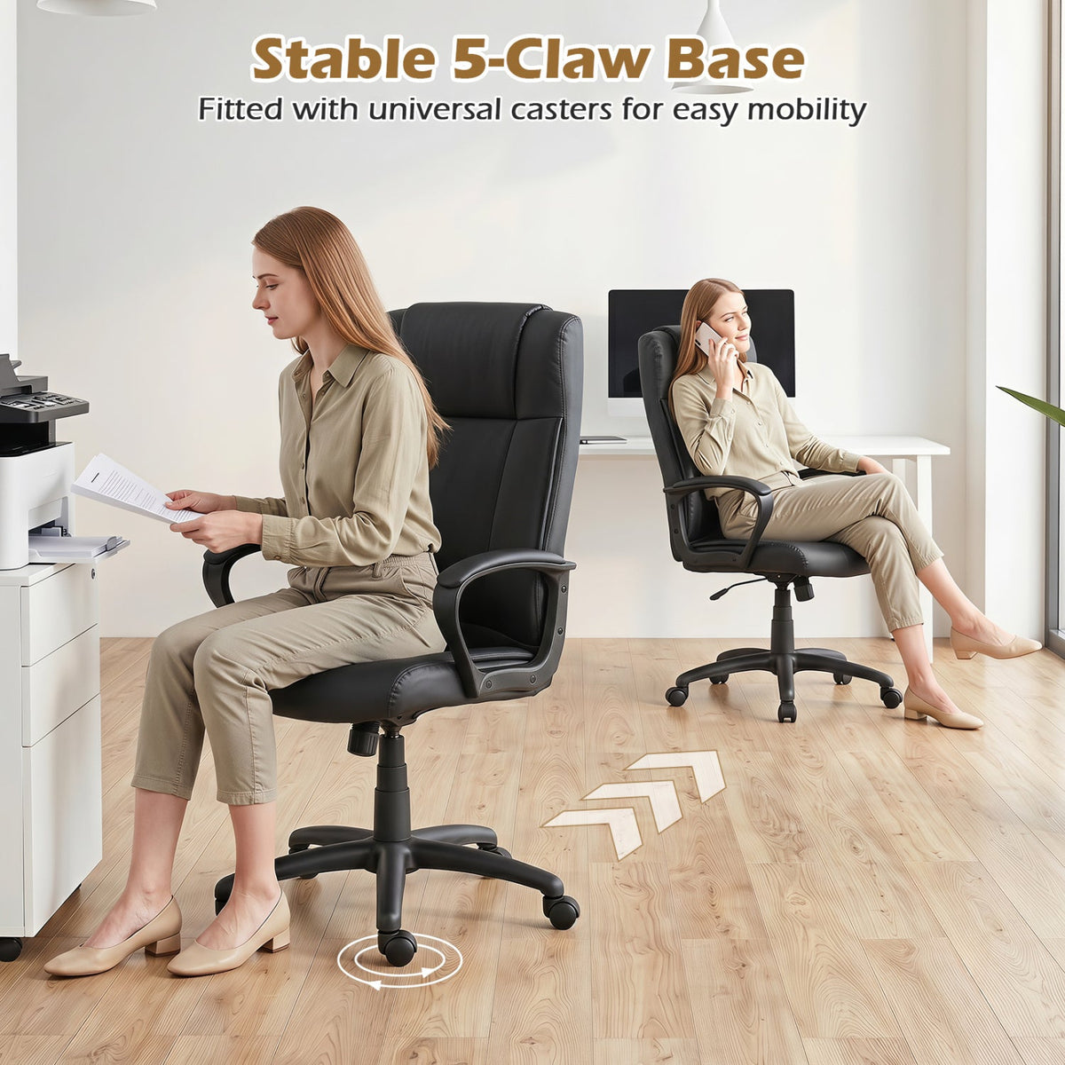 Ergonomic Office Chair with Rocking Function - Faux Leather 16
