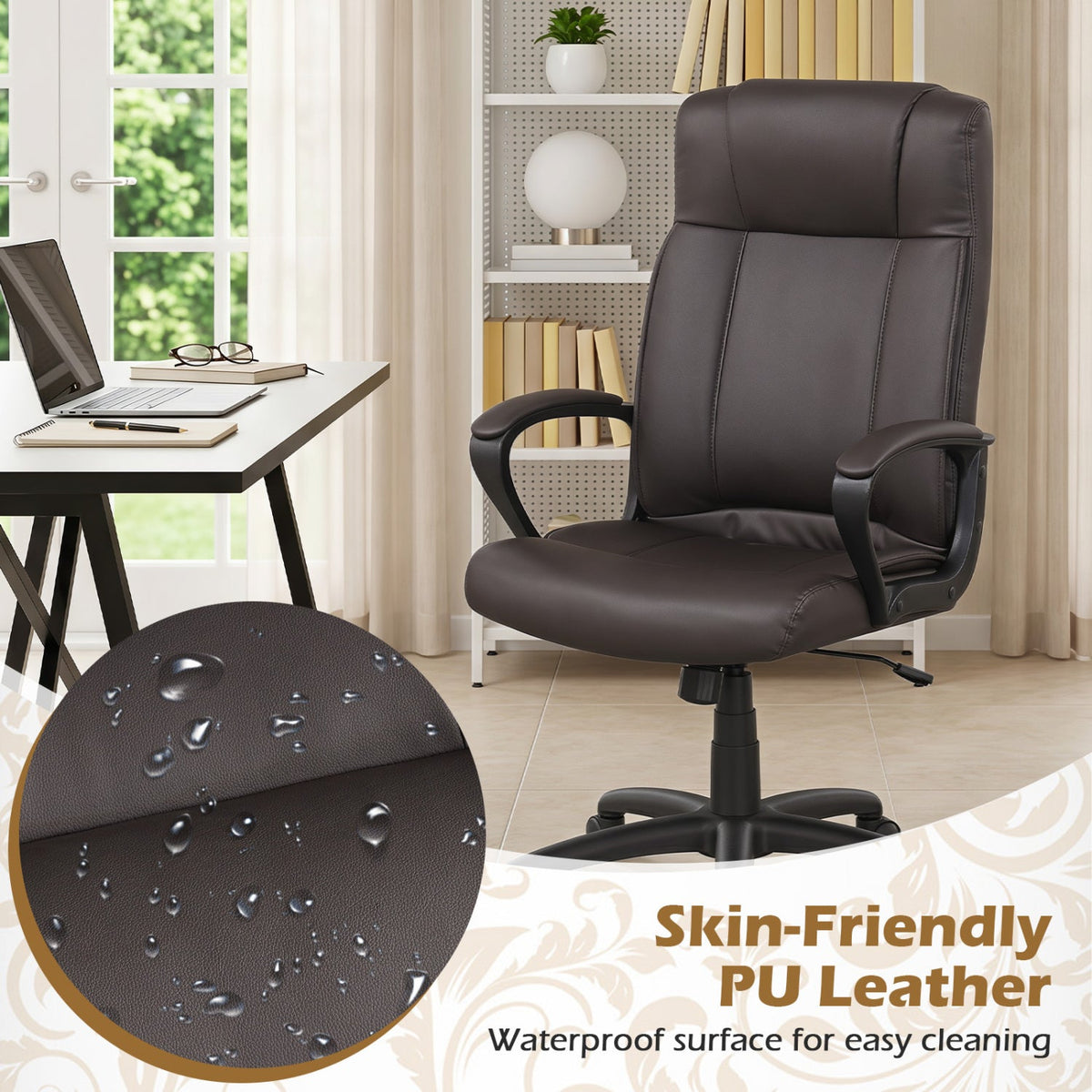 Ergonomic Office Chair with Rocking Function - Faux Leather 5