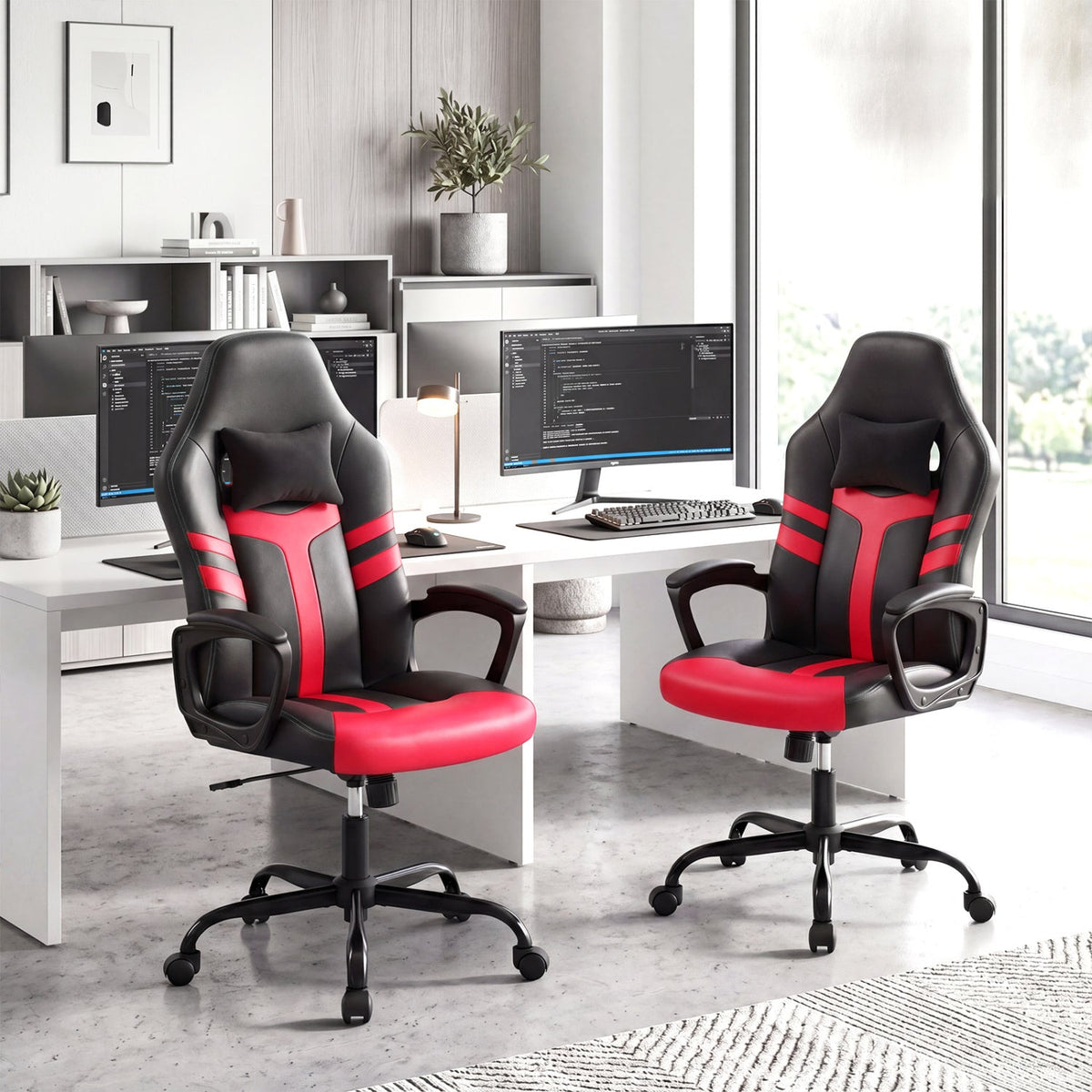 Ergonomic Gaming Chair with Removable Head Pillow & Rocking 14