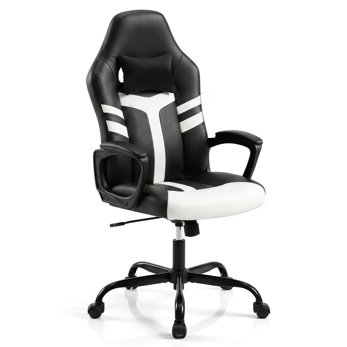 Ergonomic Gaming Chair with Removable Head Pillow & Rocking 19