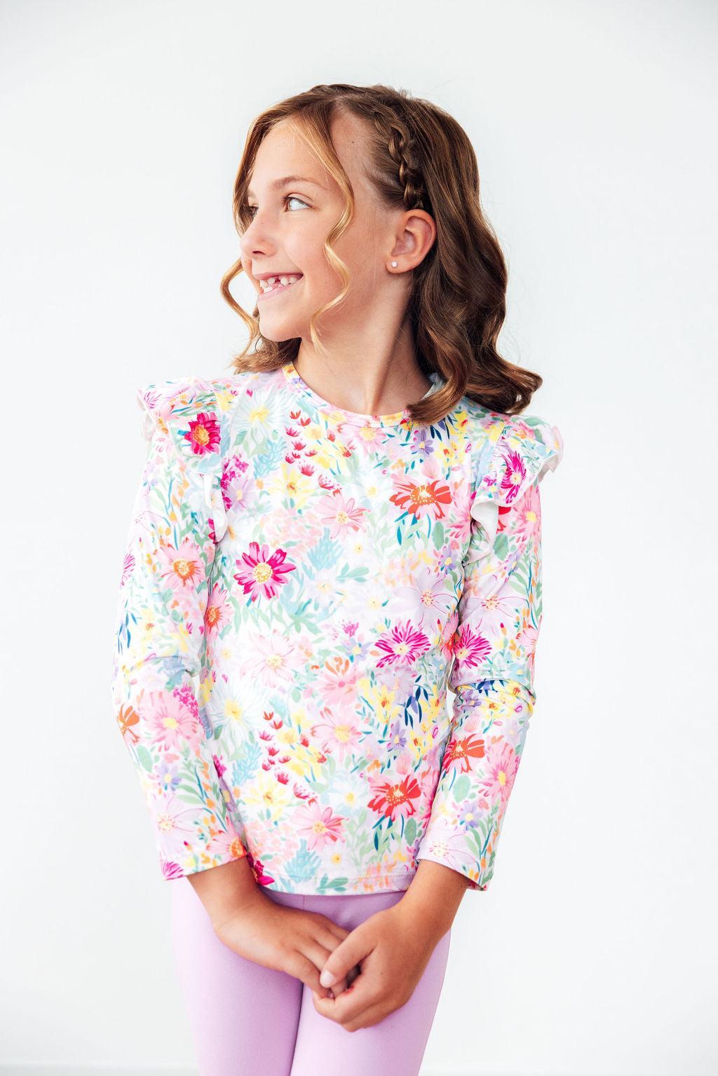 Field of Flowers L/S Ruffle Tee 3