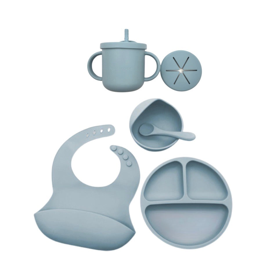HeyPeacock Baby and Toddler Feeding Sets, Food-Grade Silicone (Brown) 2
