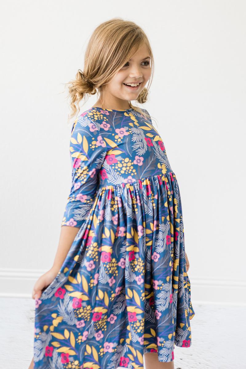 Flora 3/4 Sleeve Pocket Twirl Dress 6