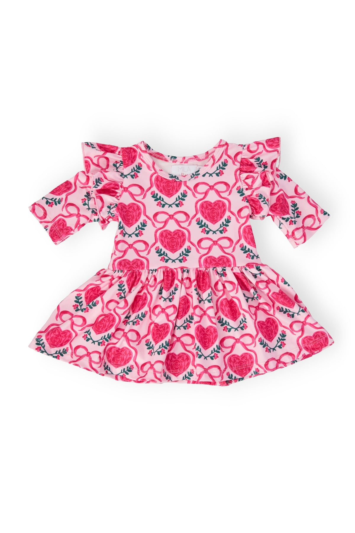 Fluttering Hearts 3/4 Sleeve Flutter Twirl Bodysuit 1
