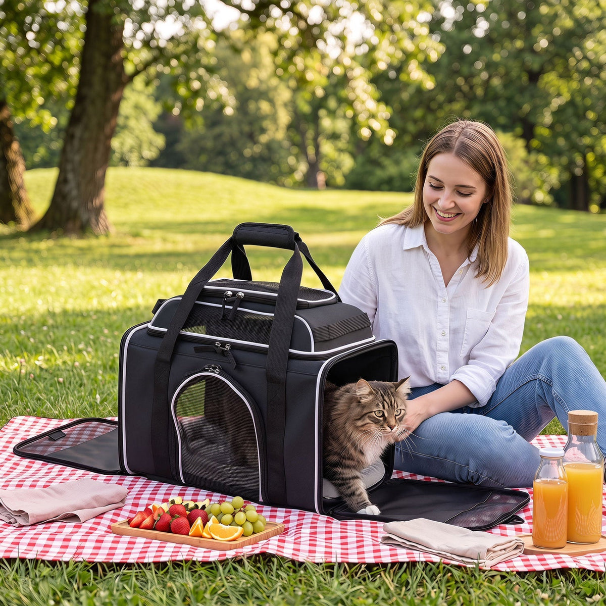 Rolling Pet Carrier with Wheels for Cats and Small Dogs 2