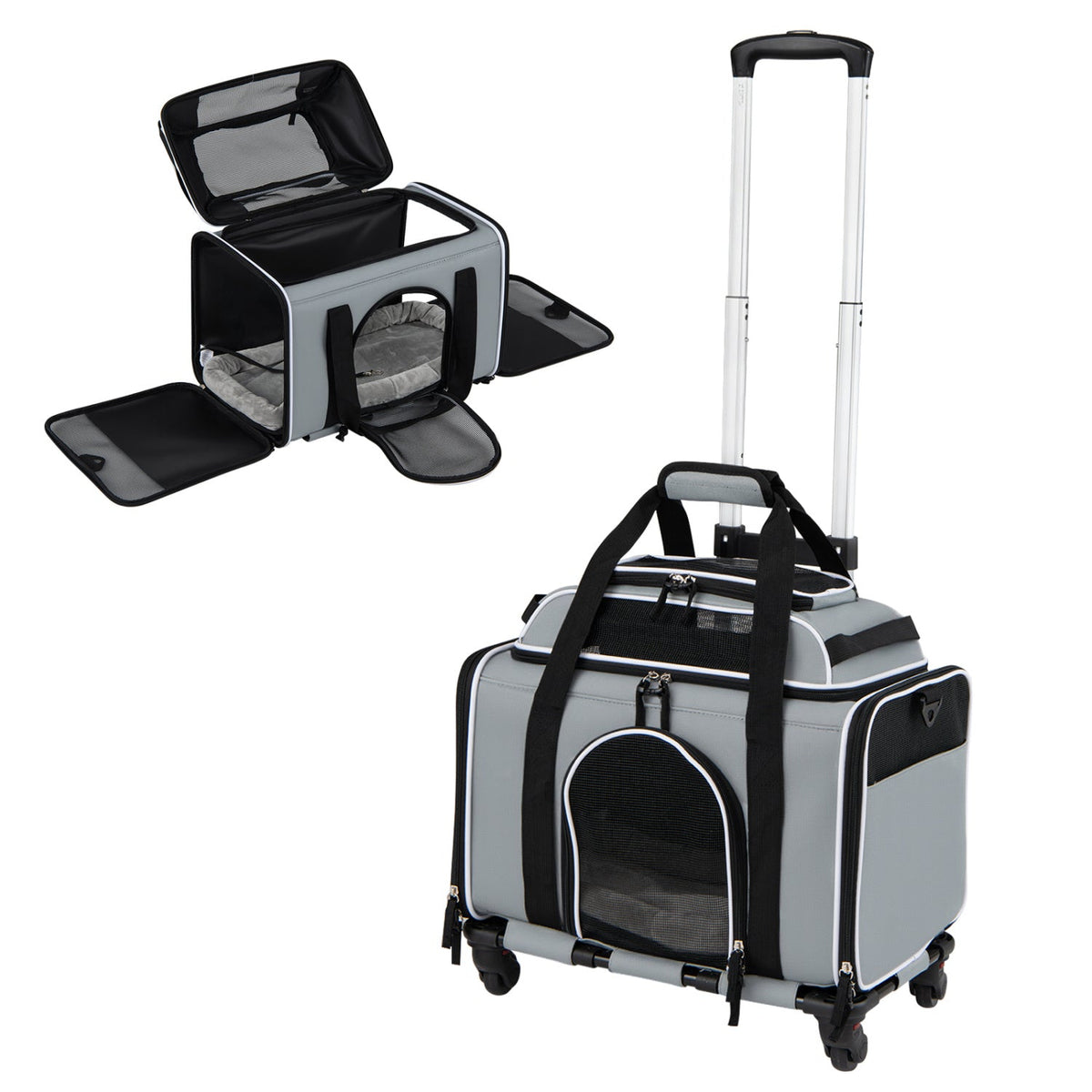 Rolling Pet Carrier with Wheels for Cats and Small Dogs 11