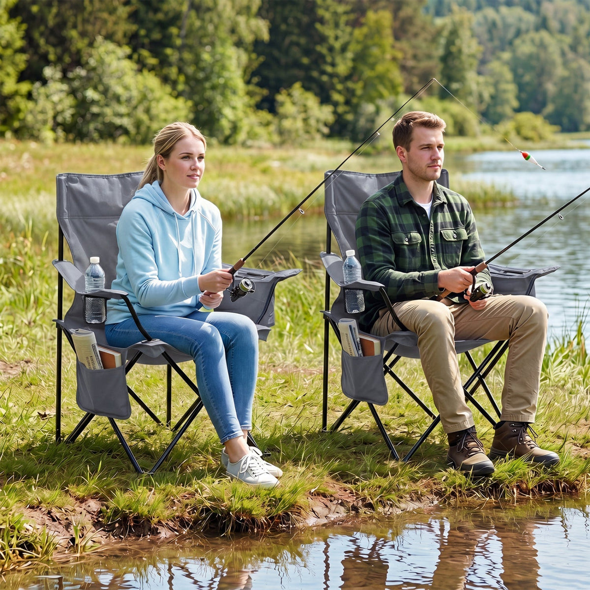 Folding Camping Chair with Mesh Back and Carrying Bag 18