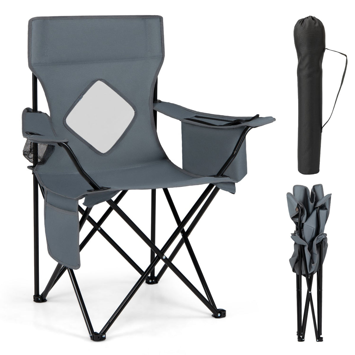 Folding Camping Chair with Mesh Back and Carrying Bag 19