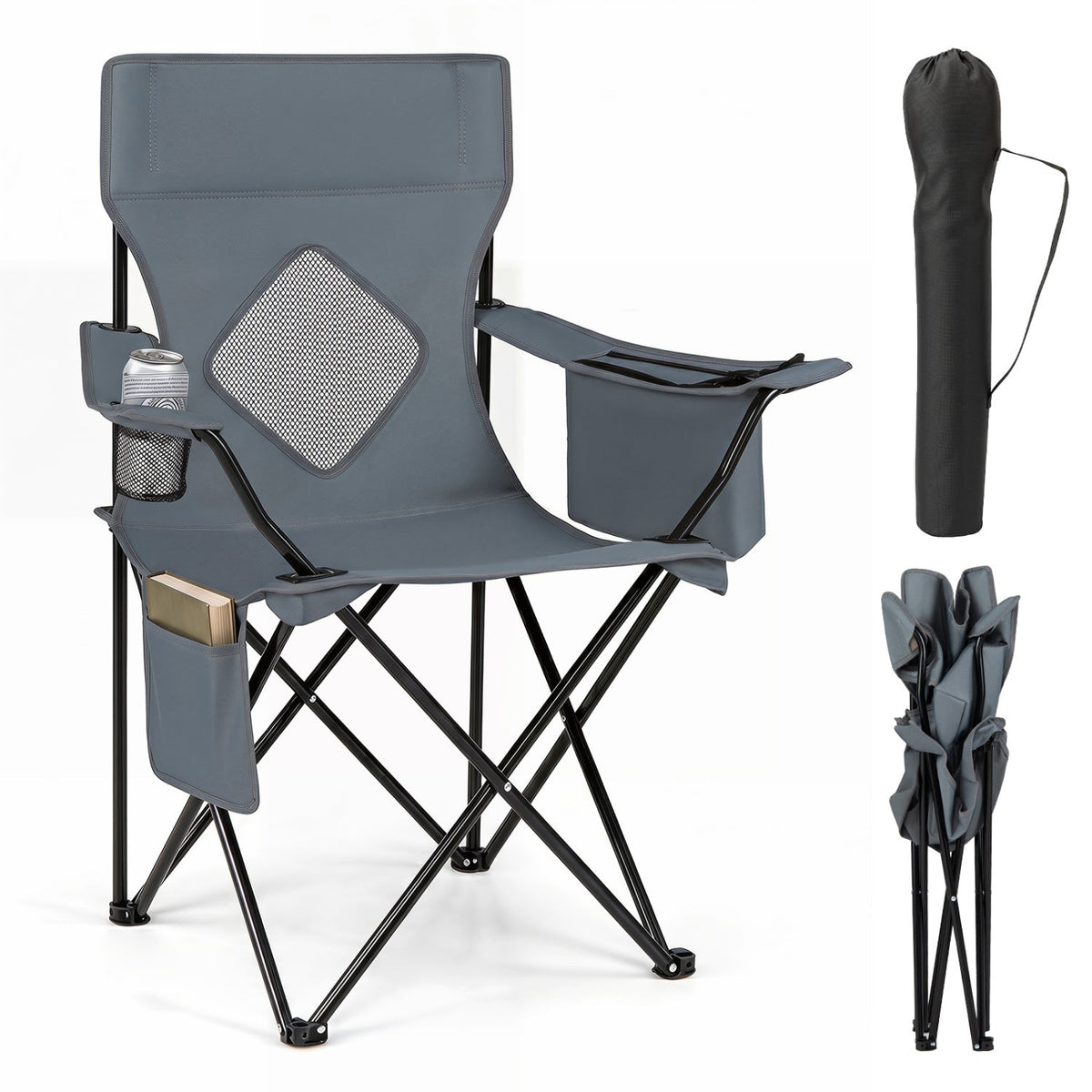 Folding Camping Chair with Mesh Back and Carrying Bag 20