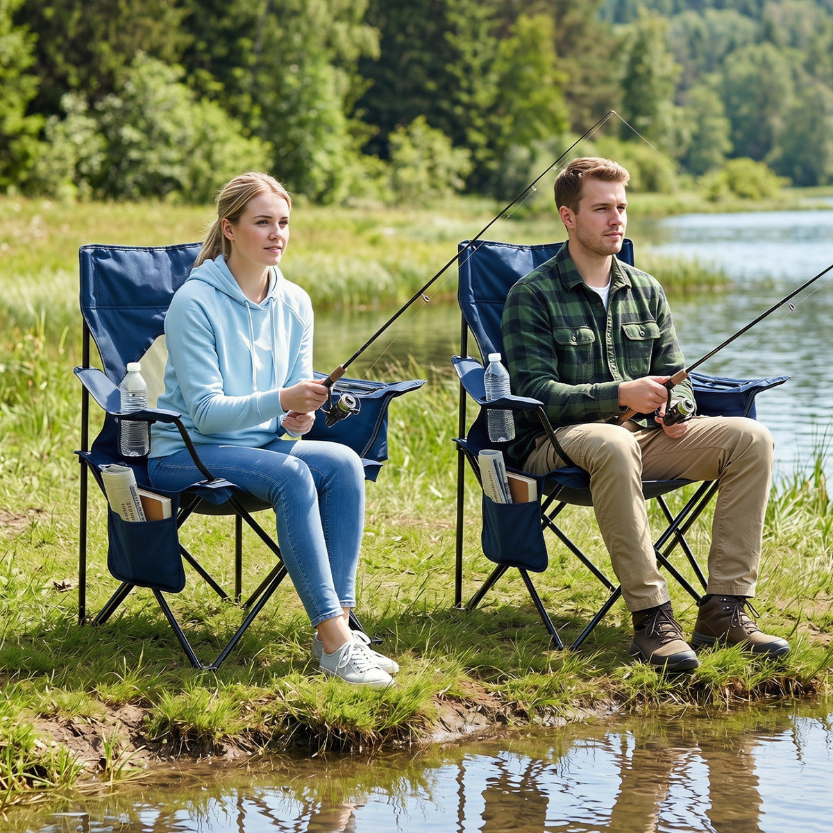 Folding Camping Chair with Mesh Back and Carrying Bag 10