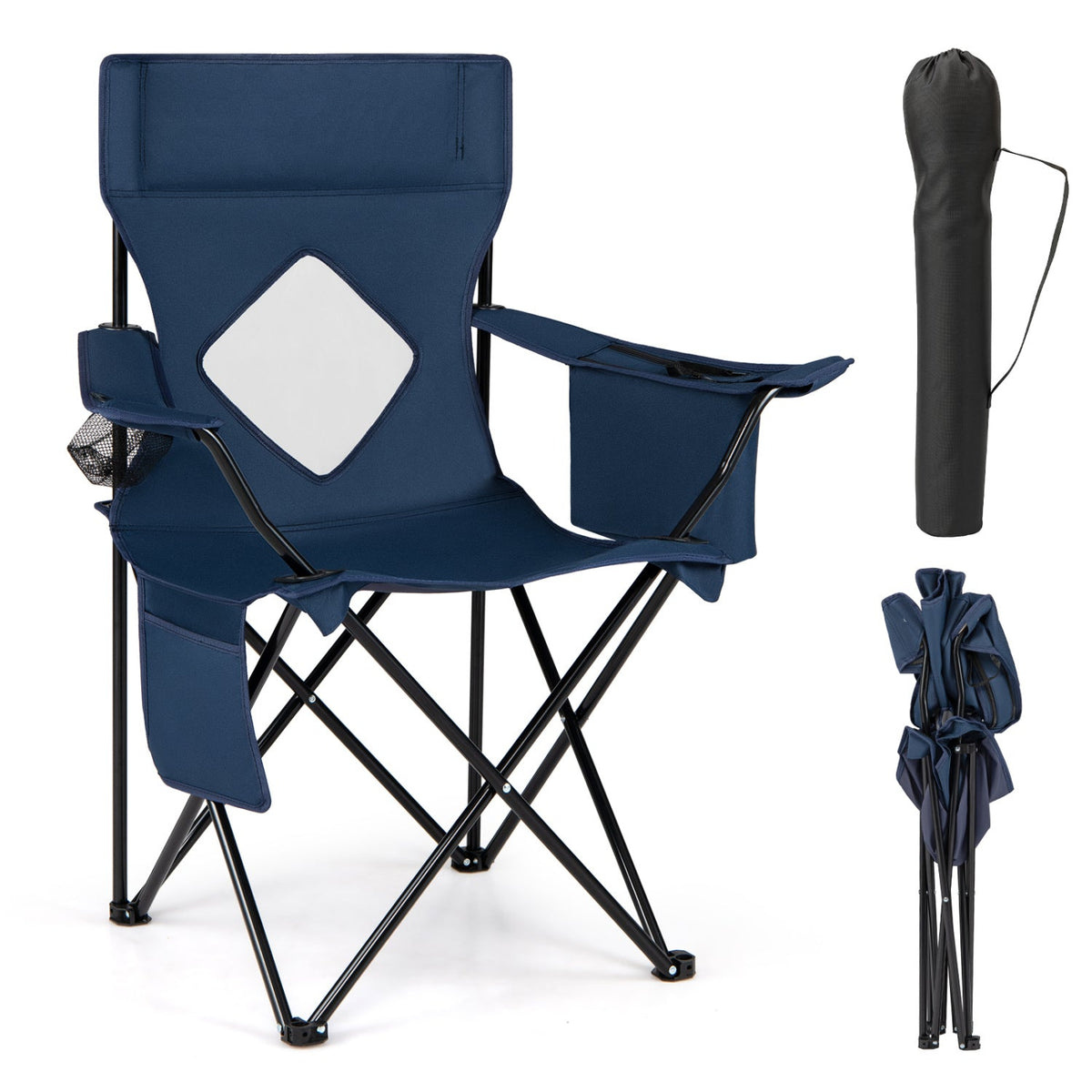 Folding Camping Chair with Mesh Back and Carrying Bag 11