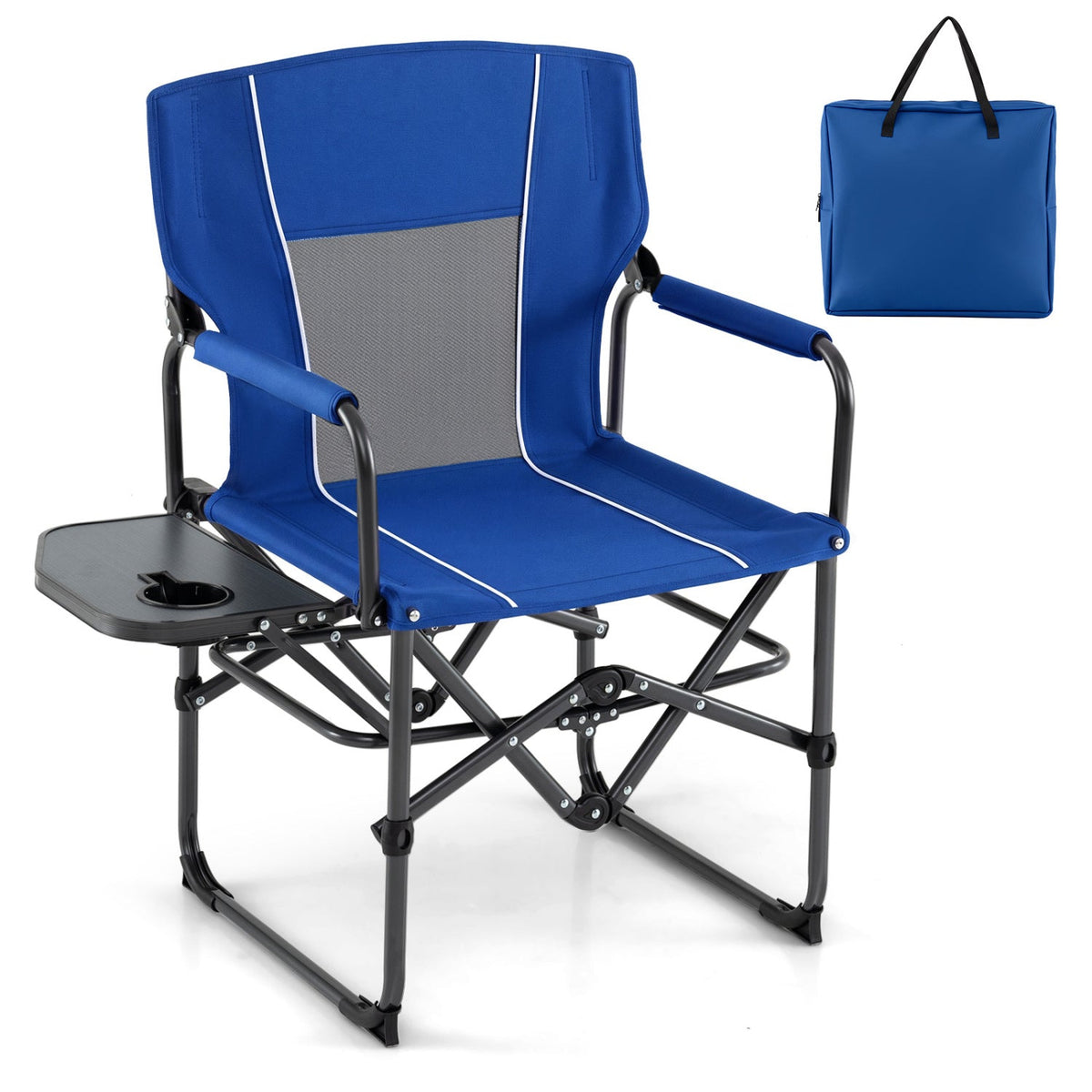 Folding Camping Chair with Side Table and Cup Holder 2