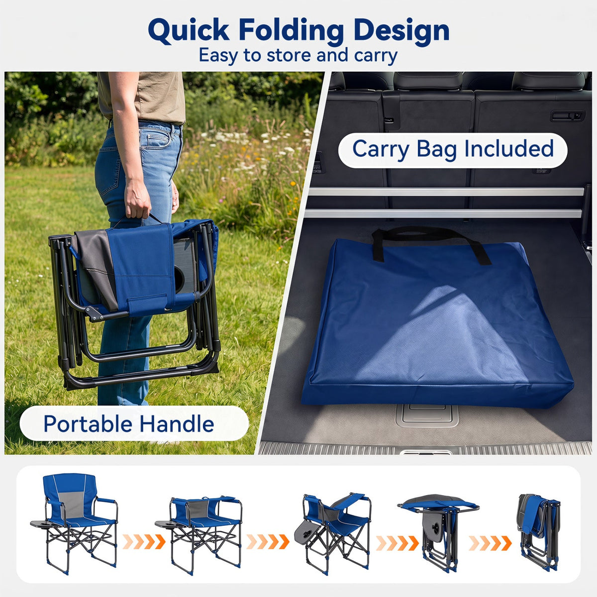Folding Camping Chair with Side Table and Cup Holder 6