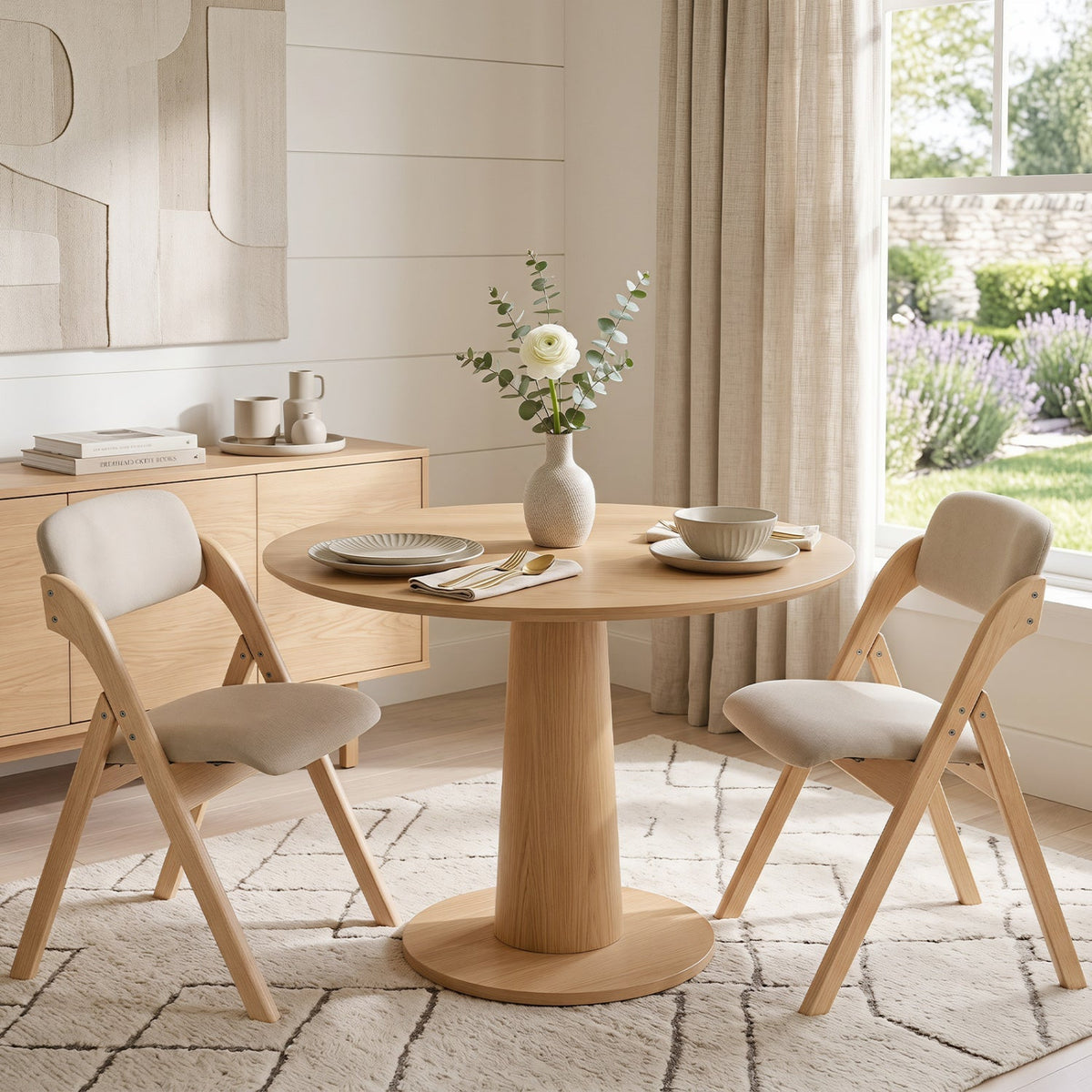 Folding Dining Chairs Set of 2 with Cushioned Seats 2