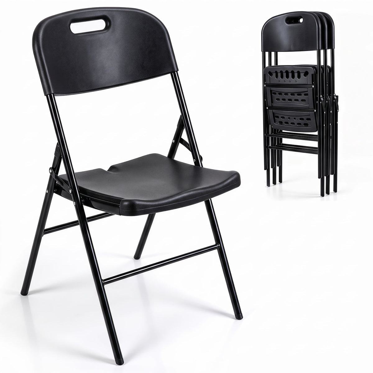Folding Plastic Chairs 4-Pack, 330 LBS Capacity 1