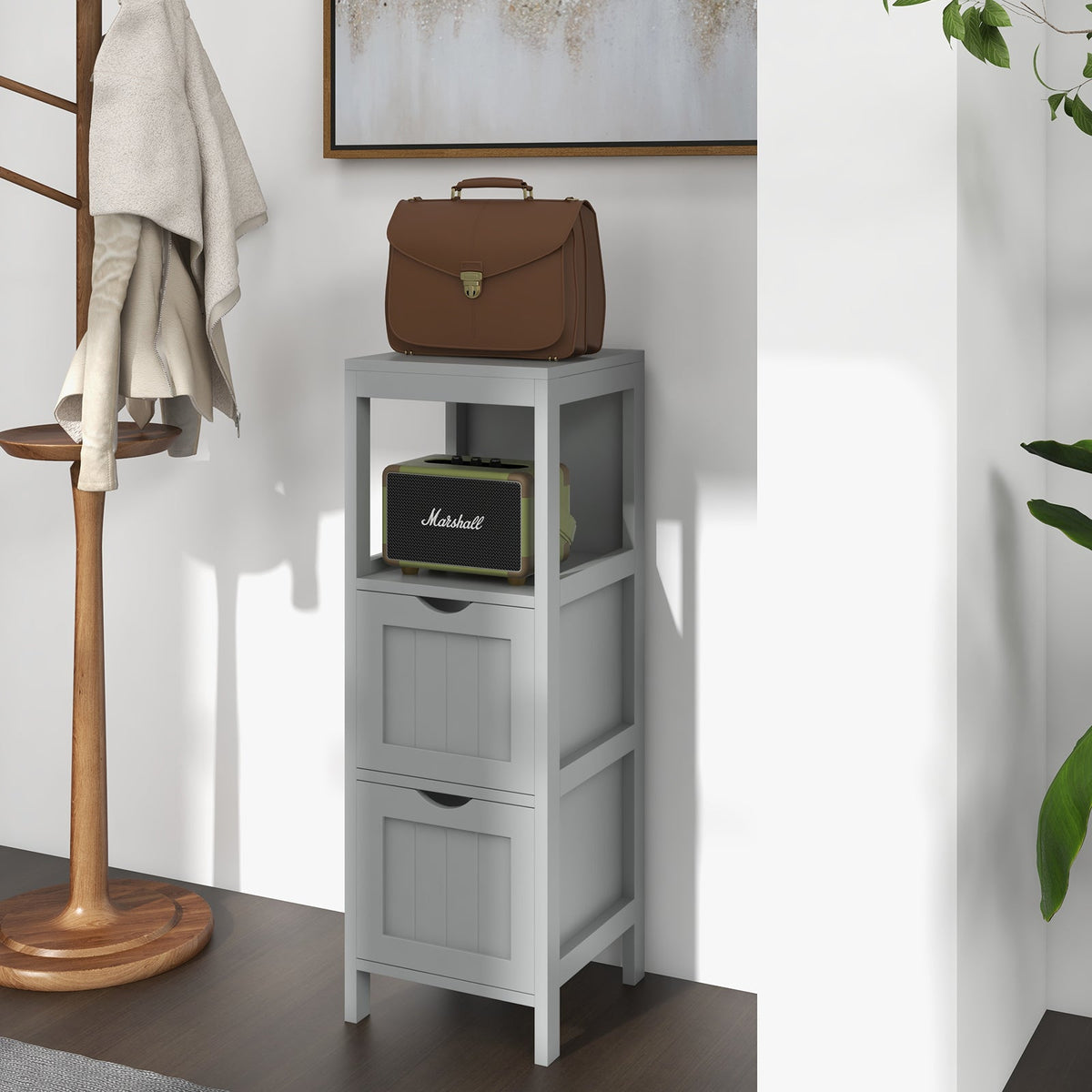 Freestanding Storage Cabinet with 2 Removable Drawers for Bathroom 23