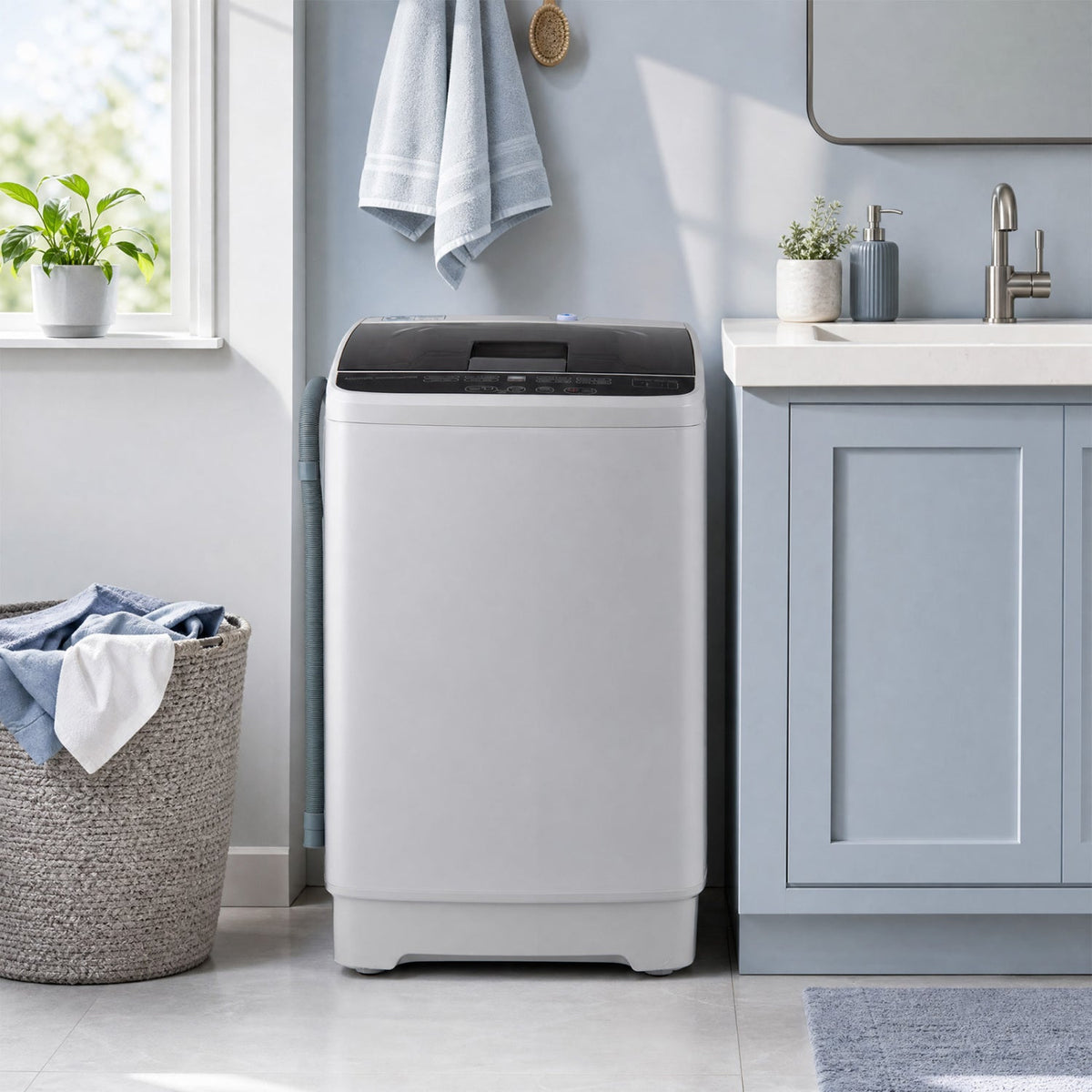 Automatic Washing Machine 7.7 lbs with 8 Programs & Drain Pump 2