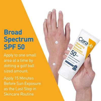 CeraVe Hydrating 100% Mineral Sunscreen for Body SPF 50 5 fl oz - Imperfect Container 6