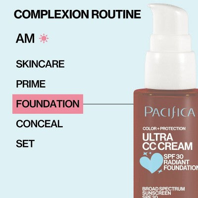 Pacifica Ultra CC Cream Radiant Foundation with SPF 17 Cool/Deep 1 fl oz - Imperfect Box 4