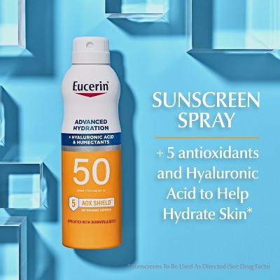 Eucerin Advanced Hydration Sunscreen Spray SPF50 6oz - Imperfect Container 4