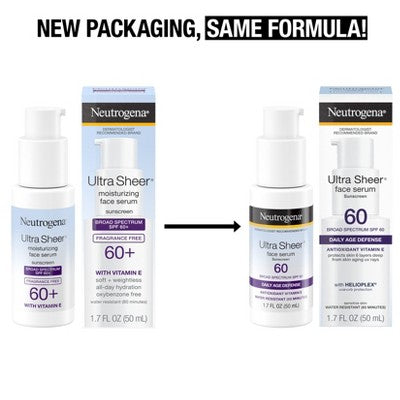 Neutrogena Ultra Sheer Moisturizing Face Serum SPF 60+ 1.7 fl oz - Imperfect Box 3