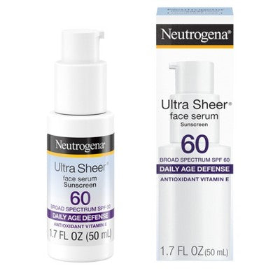 Neutrogena Ultra Sheer Moisturizing Face Serum SPF 60+ 1.7 fl oz - Imperfect Box 1
