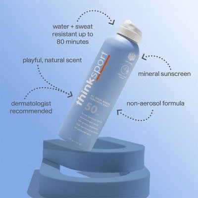 thinksport All Sheer Mineral Sunscreen Spray SPF 50 6oz - Imperfect Container 4
