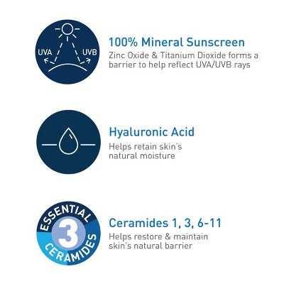 CeraVe Hydrating 100% Mineral Sunscreen for Body SPF 50 5 fl oz - Imperfect Container 5