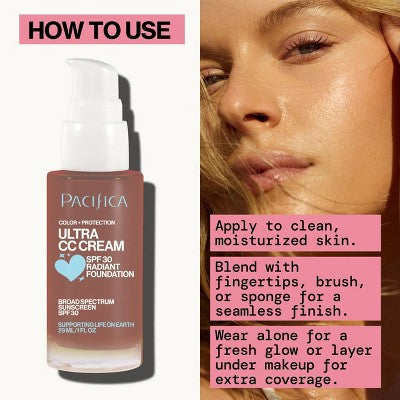 Pacifica Ultra CC Cream Radiant Foundation with SPF 17 Cool/Deep 1 fl oz - Missing Box 5