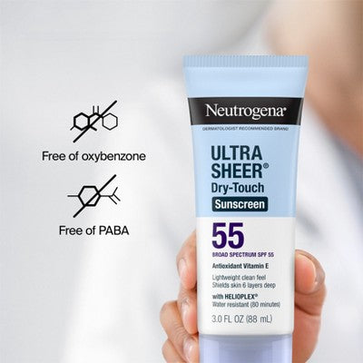 Neutrogena Ultra Sheer Dry Touch Sunscreen Lotion SPF 55 3oz - Imperfect Container 8