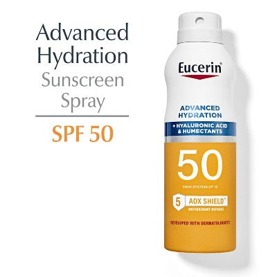 Eucerin Advanced Hydration Sunscreen Spray SPF50 6oz - Imperfect Container 3