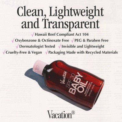 Vacation Baby Oil SPF 30 3.4 fl oz - Imperfect Container 4