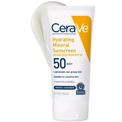 CeraVe Hydrating 100% Mineral Sunscreen for Body SPF 50 5 fl oz - Imperfect Container 2