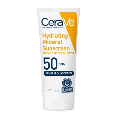 CeraVe Hydrating 100% Mineral Sunscreen for Body SPF 50 5 fl oz - Imperfect Container 1