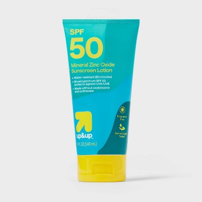 Mineral Sunscreen Lotion SPF 50 5oz up&up - Imperfect Container 1