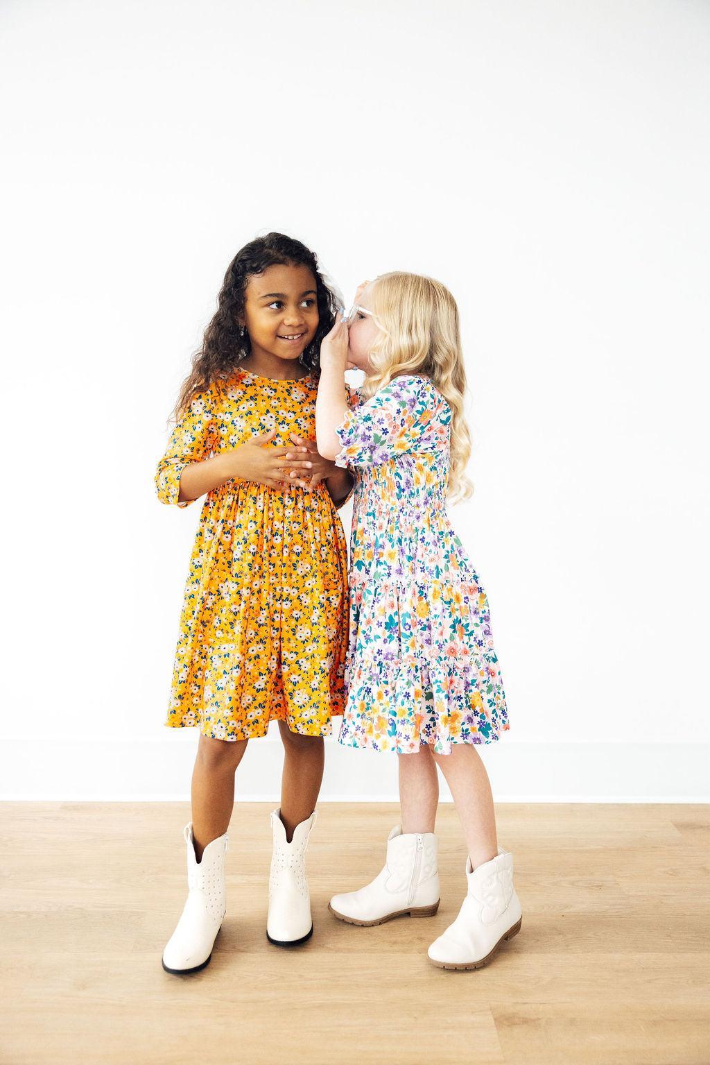 Garden Groove Smocked Ruffle Dress 4
