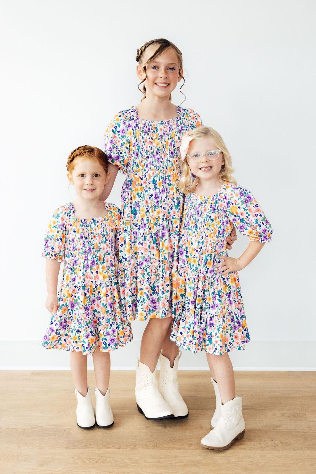 Garden Groove Smocked Ruffle Dress 1