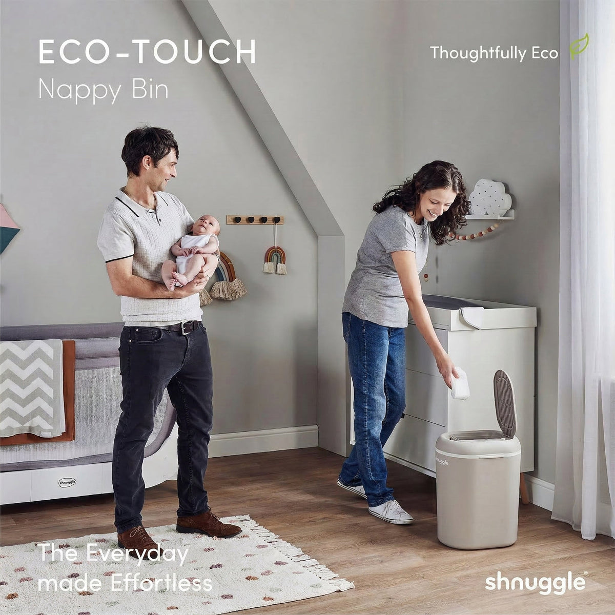 Shnuggle Eco-Touch Nappy Bin Diaper Pail 22