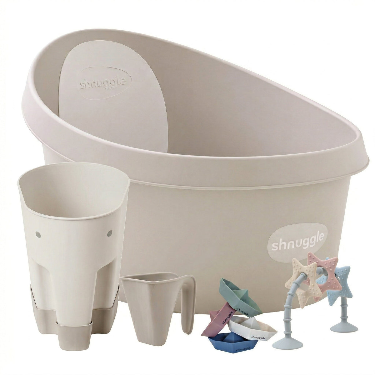Shnuggle Splash & Play Bundle: Toddler Bath & Accessories Bundle - 5-Piece Set for Fun & Safe Bath Times 1