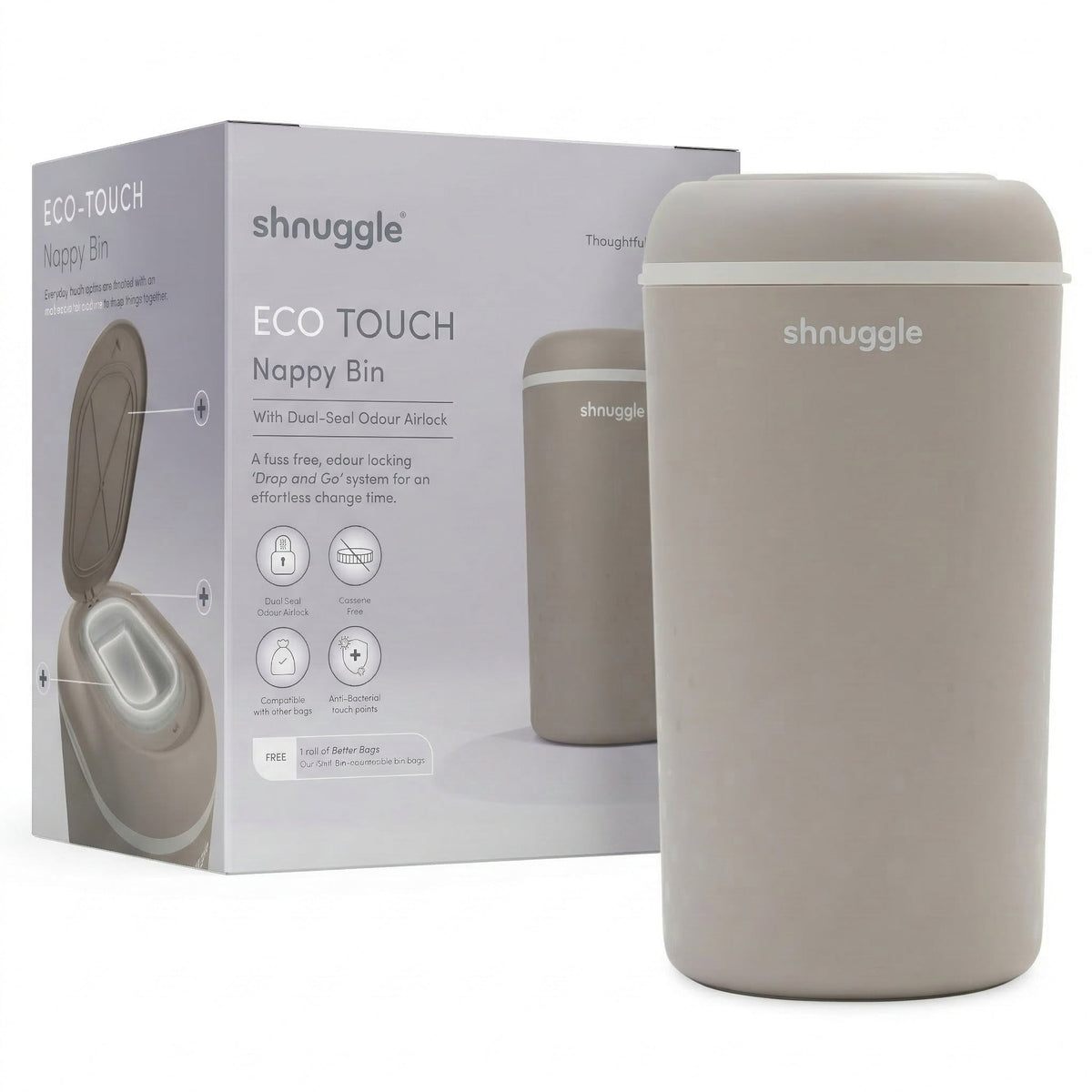 Shnuggle Eco-Touch Nappy Bin Diaper Pail 20