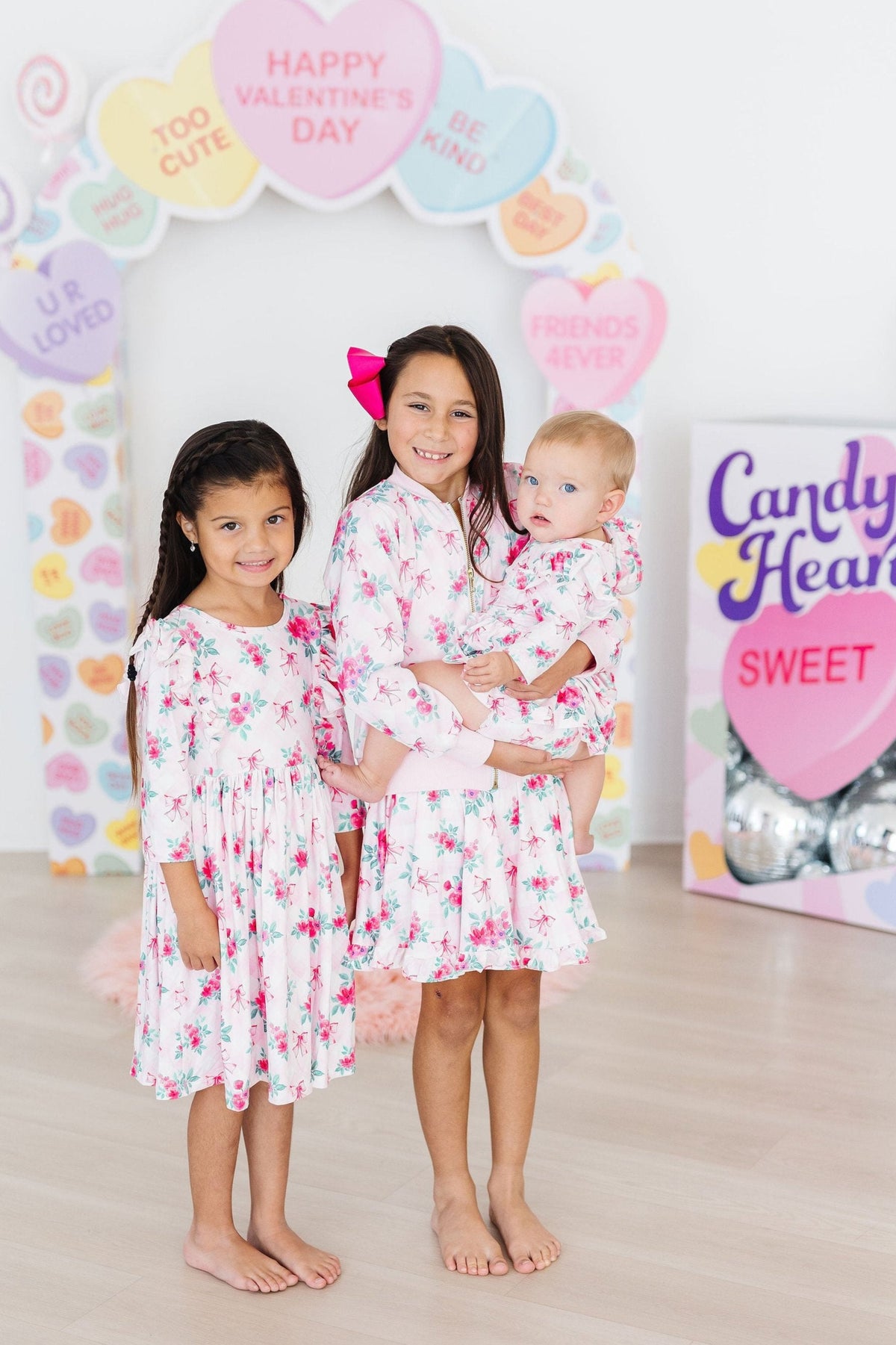 Gingham Bows 3/4 Sleeve Flutter Twirl Bodysuit 5
