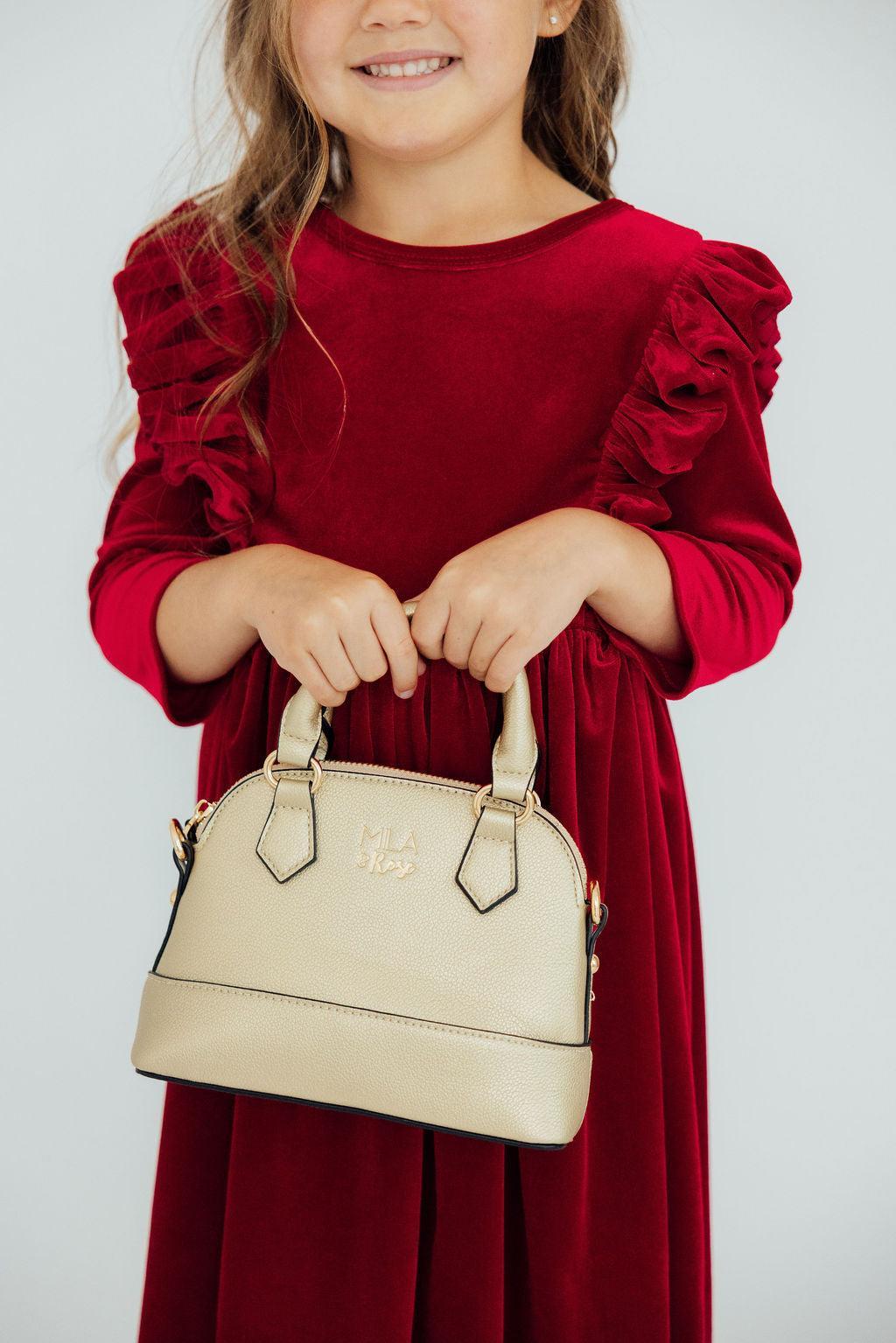 SALE Gold Metallic Girl's Crossbody Purse 3