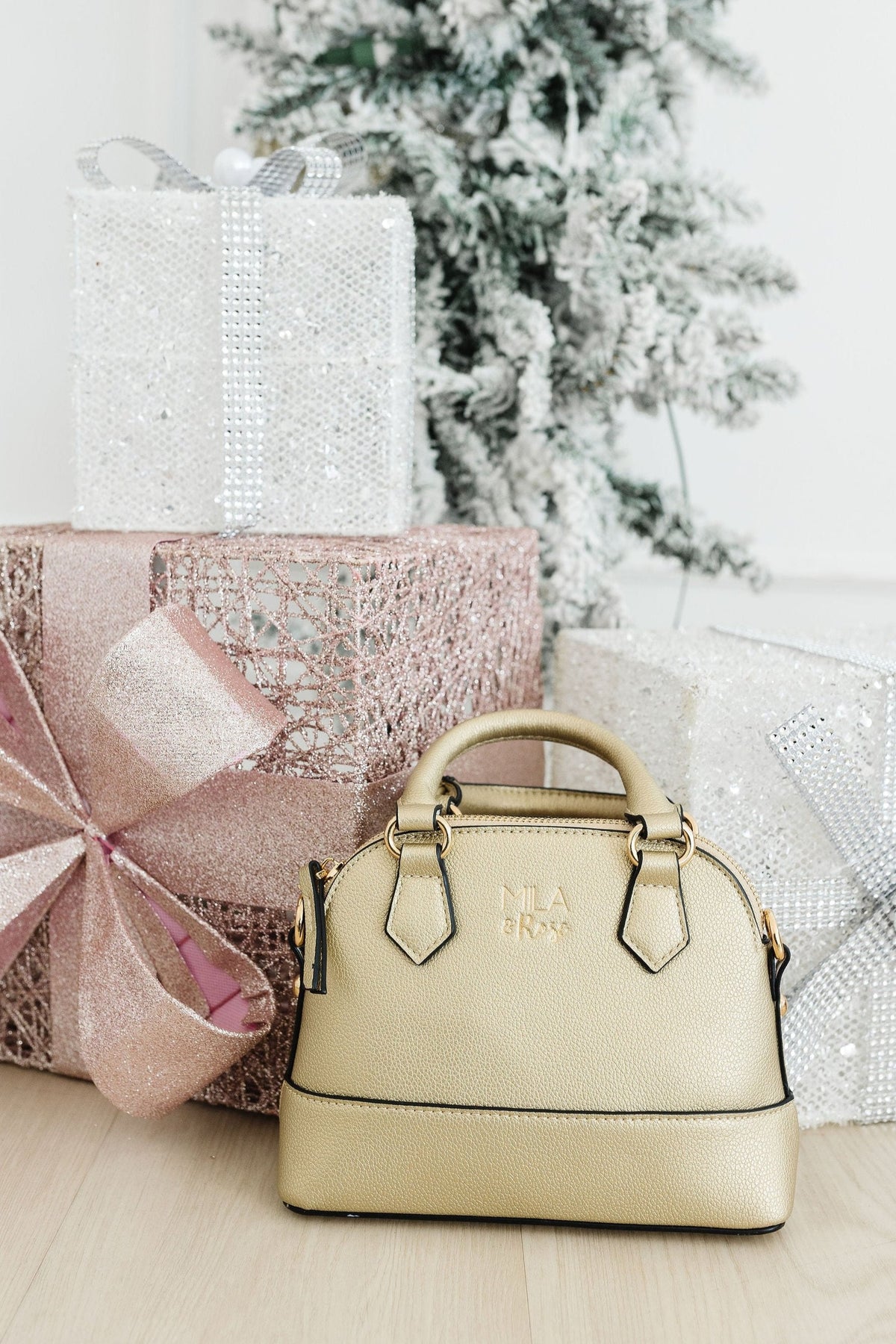 SALE Gold Metallic Girl's Crossbody Purse 4